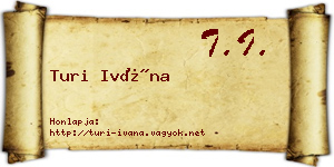 Turi Ivána névjegykártya